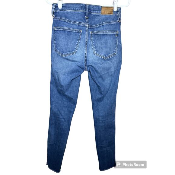 Madewell 10 Inch High-Rise Skinny Button Fly Slight Distress Denim Jean Size 26 - Picture 2 of 12